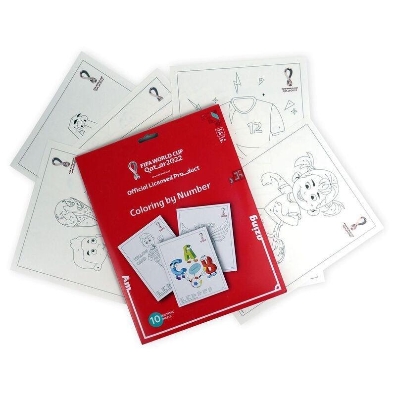 FIFA Wolrd Cup Qatar 2022 Coloring by Numbers Sheets (10 Sheets), , large image number 0