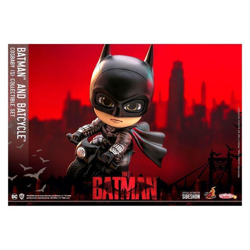 Hot Toys Cosbaby DC Comics The Batman Batman With Batcycle PVC Figure 12cm, , large image number 1