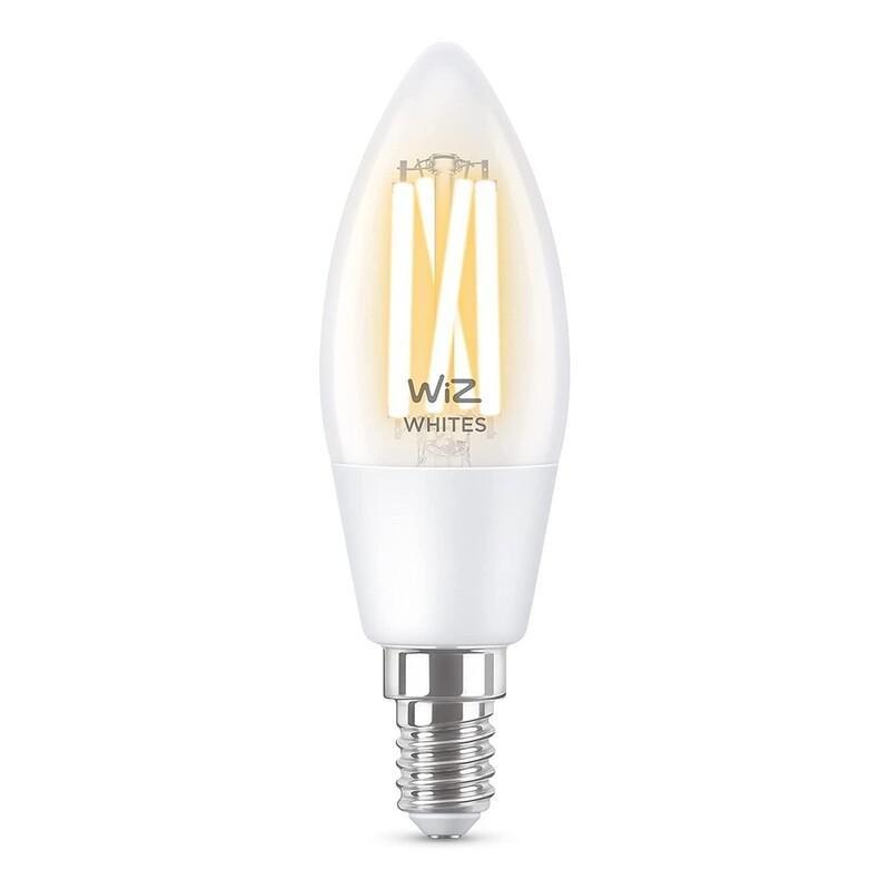 WiZ Filament Clear C35 E14 Smart Light Bulb - Tunable White (40W), , large image number 1