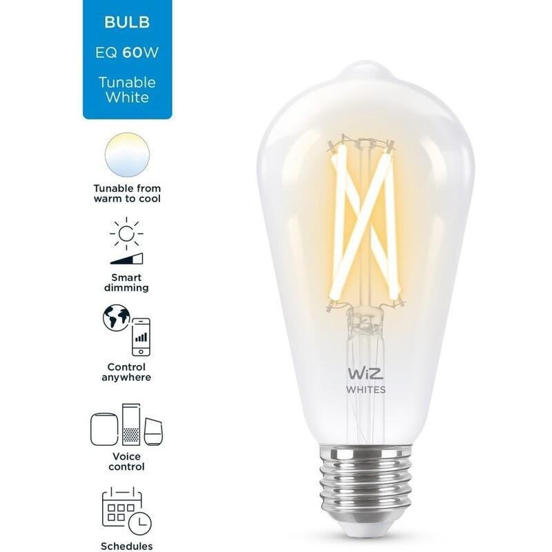 WiZ Filament Clear ST64 E27 Smart Light Bulb - Tunable White (60W), , large image number 2