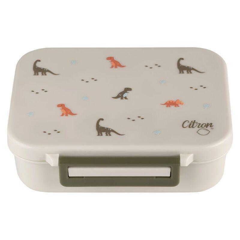 Citron Tritan Snackbox with 3 Compartments - Dino, , medium
