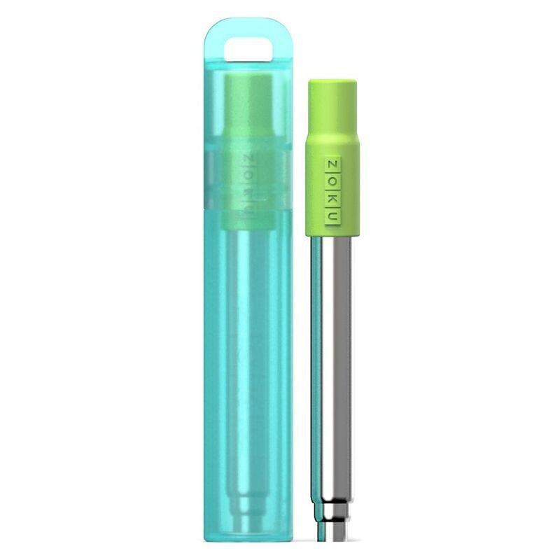 Zoku Stainless Steel Pocket Straw with Case & Brush - Teal, , large image number 0