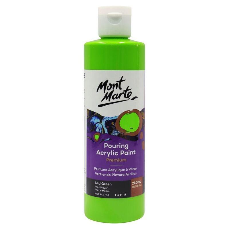 Mont Marte Pouring Acrylic 240ml Mid Green, , medium