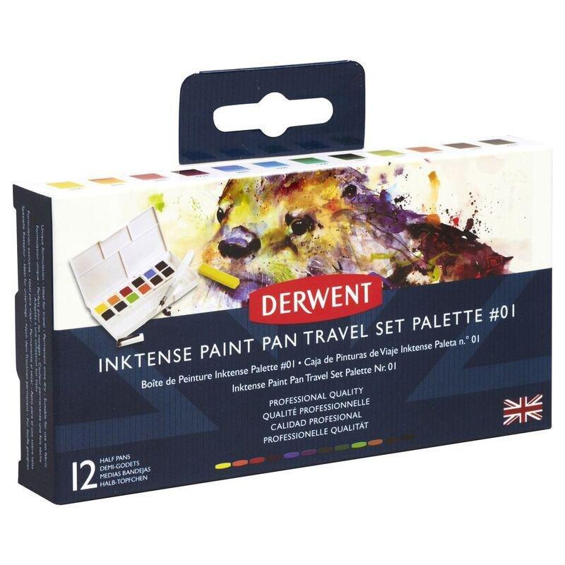 Derwent Inktense Paint Pan Travel Set Palette No.1 (Set of 12), , large image number 1