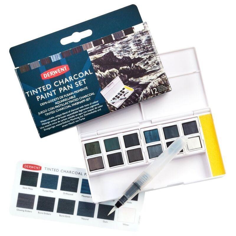 Derwent Tinted Charcoal Paint Pan Pocket (Set of 12), , large image number 0