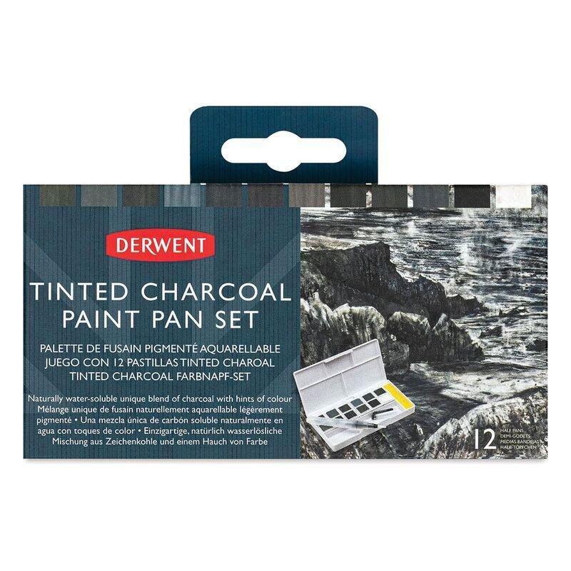 Derwent Tinted Charcoal Paint Pan Pocket (Set of 12), , large image number 1