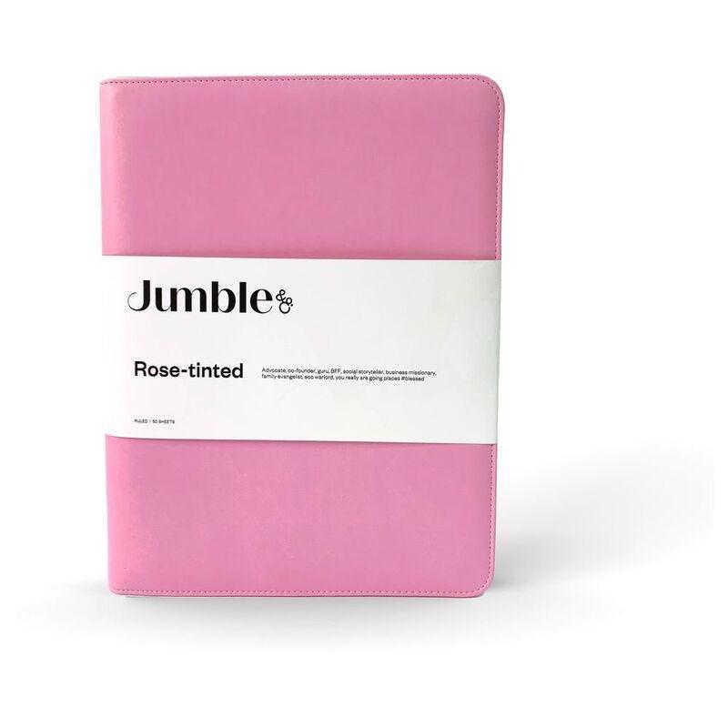 Jumble & Co Intentus Organiser A4 Leather Folder With Ruled Refill Pad - Pink, , large image number 0