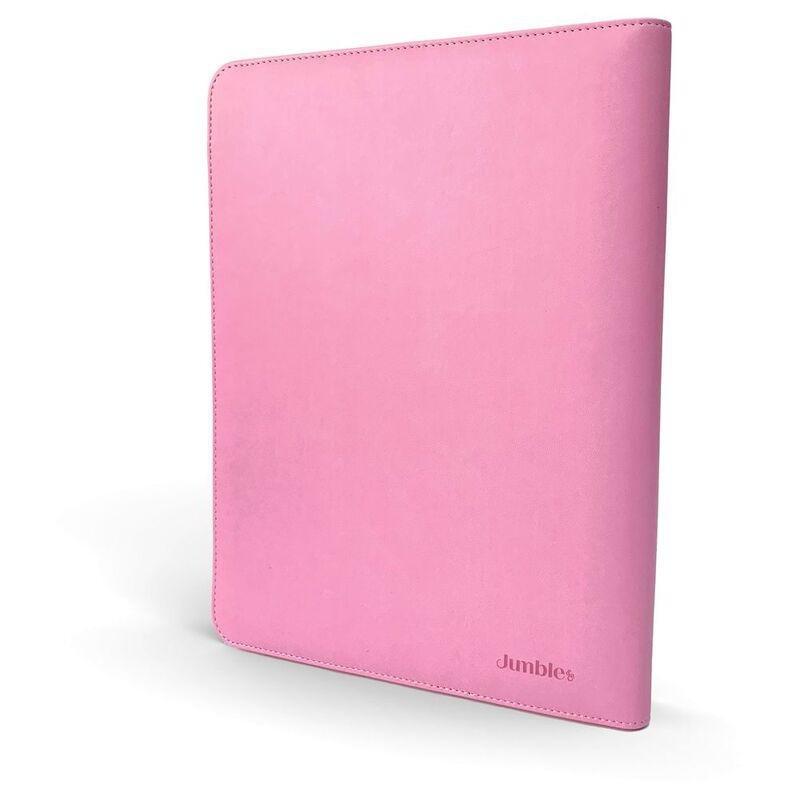 Jumble & Co Intentus Organiser A4 Leather Folder With Ruled Refill Pad - Pink, , large image number 1
