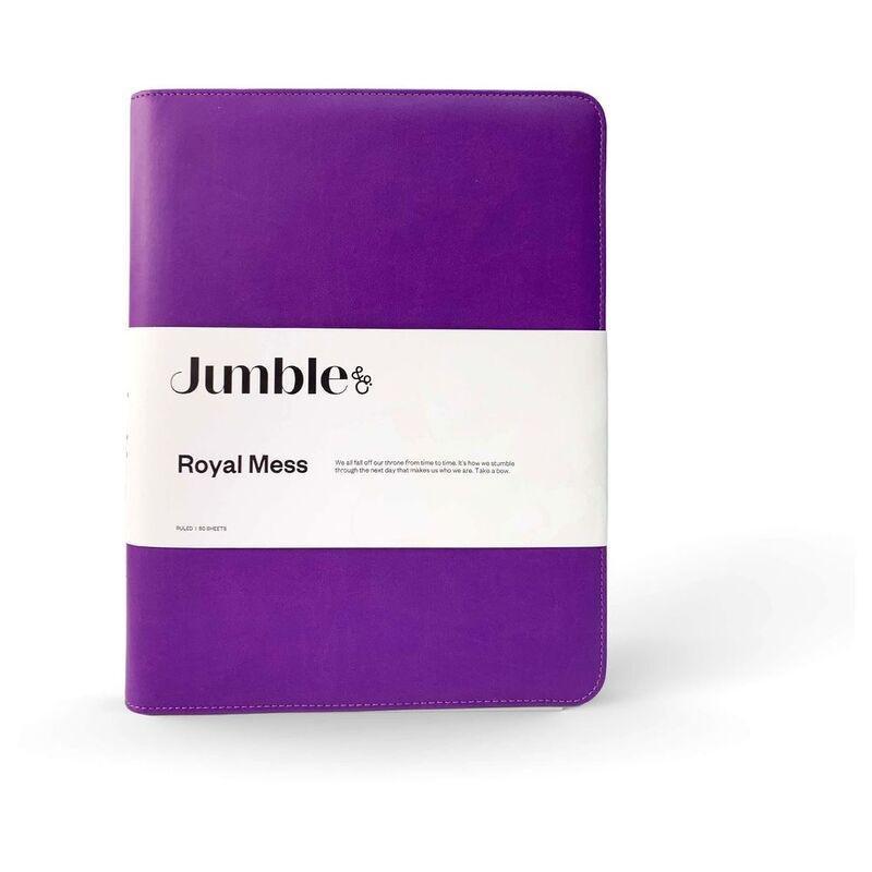 Jumble & Co Intentus Organiser A4 Leather Folder With Ruled Refill Pad - Purple, , large image number 0