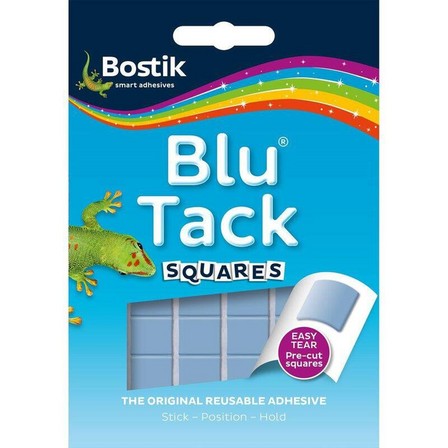 BOSTIK - Bostik Blu Tack Handy Square - Pre-Cut Reusable Adhesive Squares (Pack of 12)