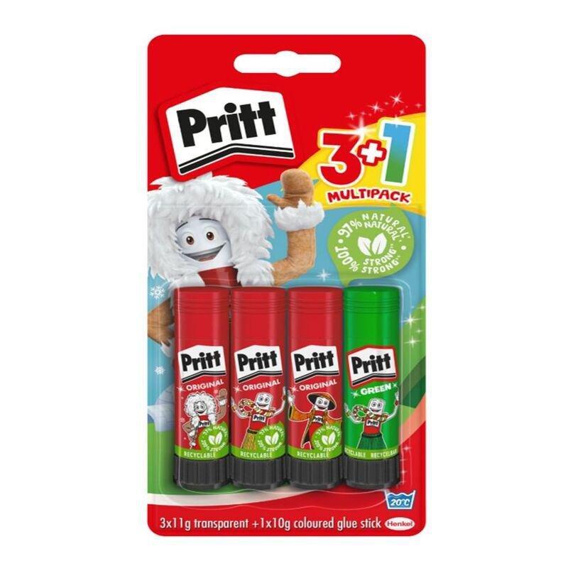 Pritt Glue Stick  - Value Pack - (3 x 11g Colour + 1 10g), , large image number 0