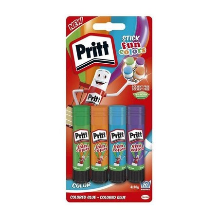 PRITT - Pritt Glue Stick  - Value Pack - 4 Colour 10g