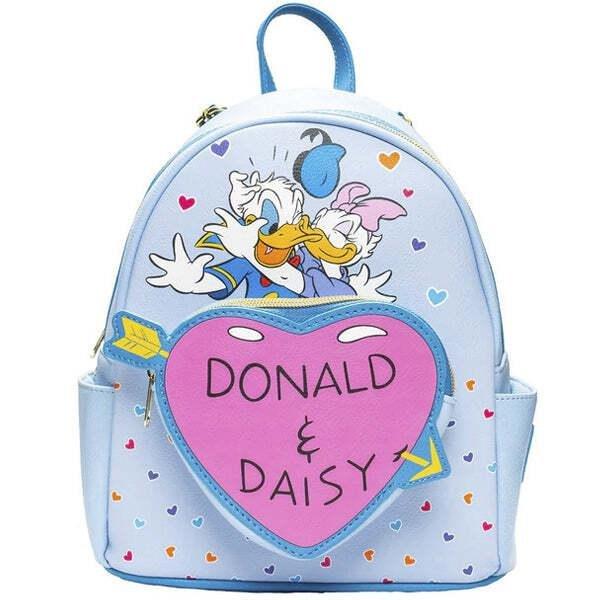 Loungefly Leather Disney Donald Daisy Valentine Mini Backpack, , large image number 0