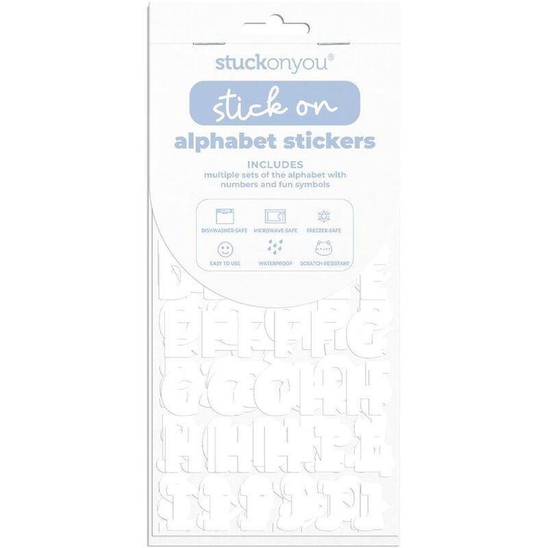 Stuck on You Alphabet Stickers - White, , large image number 0