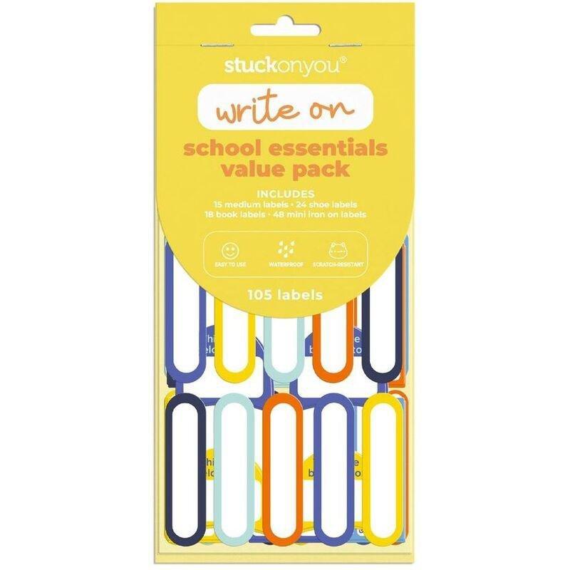 Stuck on You School Write on Labels Essentials Value Pack - Neutral (105 Labels), , large image number 0