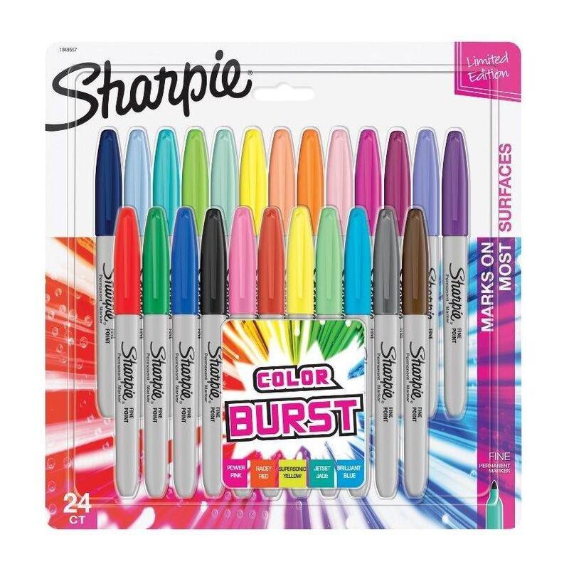 Sharpie Permanent Markers - Fine - Colour Burst (Pack Of 24), , medium