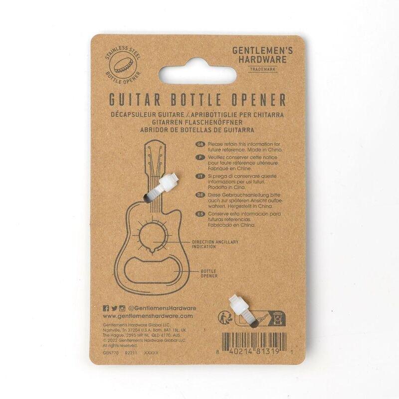 Gentlemen's Hardware 2-in-1 Mini Guitar Bottle Opener, , large image number 1