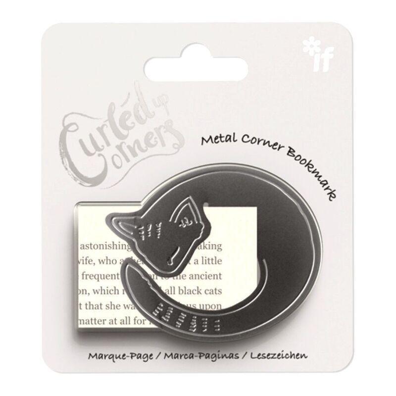 If Curled Up Corners Brass Bookmark - Cosy Cat, , large image number 0
