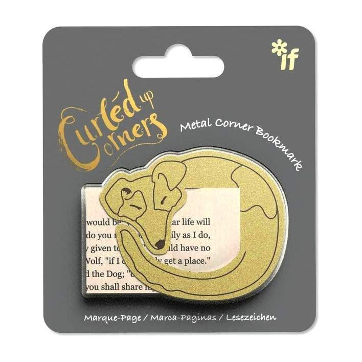 If Curled Up Corners Brass Bookmark - Drowsy Dog, , medium