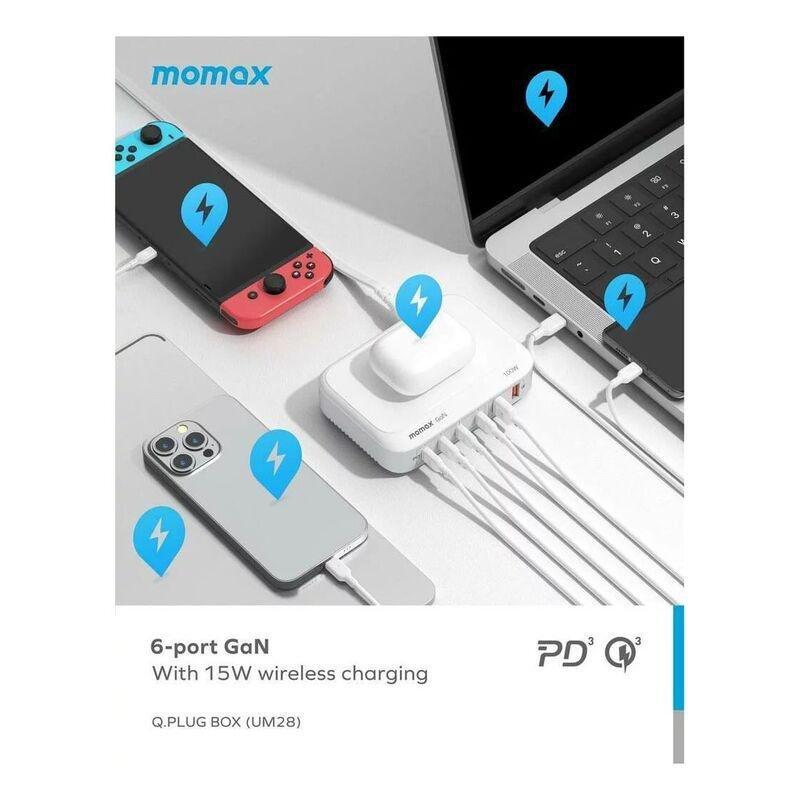 Momax Q.PLUG BOX 100W 6-Port GaN with Wireless Charging, , large image number 2