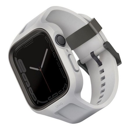null - Uniq Monos 2-in-1 Strap with Hybrid Case for Apple Watch 45/44mm - Chalk Grey