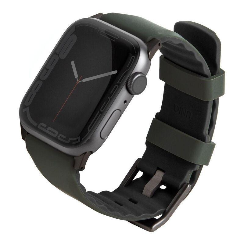 Uniq Linus Airosoft Silicone Strap for Apple Watch 45/44/42mm - Moss Green, , large image number 0