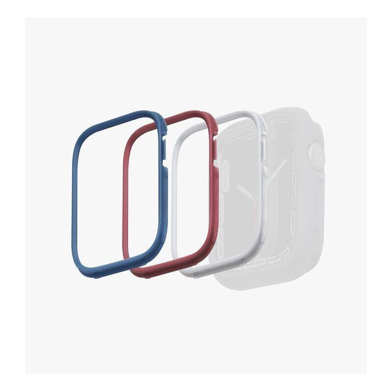 Uniq Moduo 3-in-1 PC Bezel Protector for Apple Watch 45/44mm - Blue/Red/White (Bundle), , large image number 0