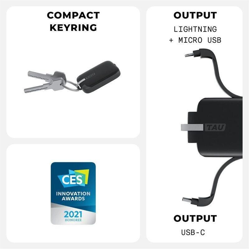 Rolling Square TAU 1400mAh Power Bank - Charcoal Black, , large image number 2