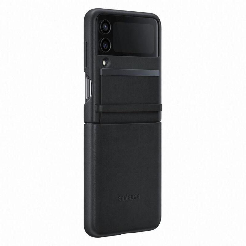 Samsung Galaxy Flip4 Flap Leather Cover - Black, , large image number 3