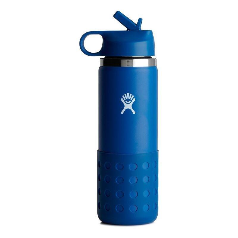 Hydro Flask Kids Wide Mouth Straw Lid & Boot Stainless Steel Water Bottle 591ml - Stream, , large image number 0