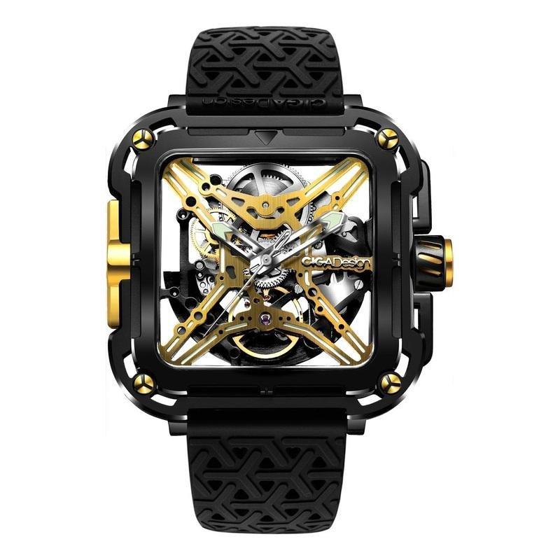 Ciga Design X Series Great Ape Titanium Coating Hollow Design Wrist Watch - Black & Gold, , large image number 0
