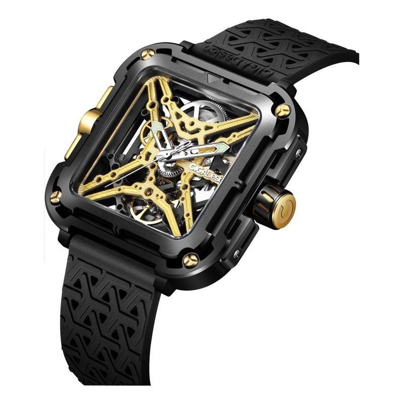 Ciga Design X Series Great Ape Titanium Coating Hollow Design Wrist Watch - Black & Gold, , large image number 1