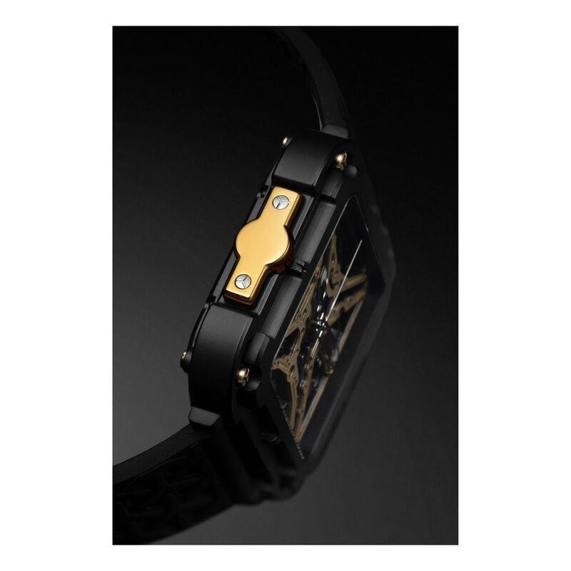 Ciga Design X Series Great Ape Titanium Coating Hollow Design Wrist Watch - Black & Gold, , large image number 2