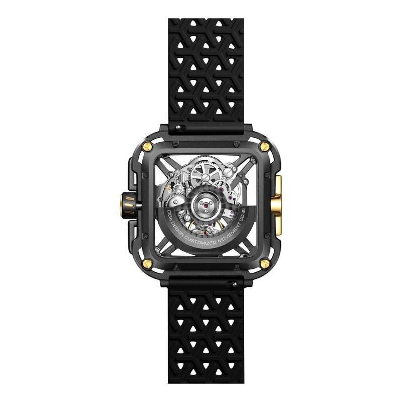 Ciga Design X Series Great Ape Titanium Coating Hollow Design Wrist Watch - Black & Gold, , large image number 3