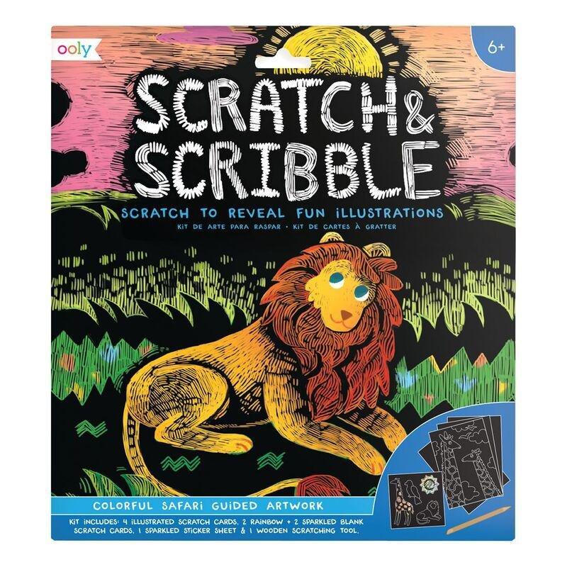 Ooly Scratch & Scribble Colouring Book - Colorful Safari, , large image number 0