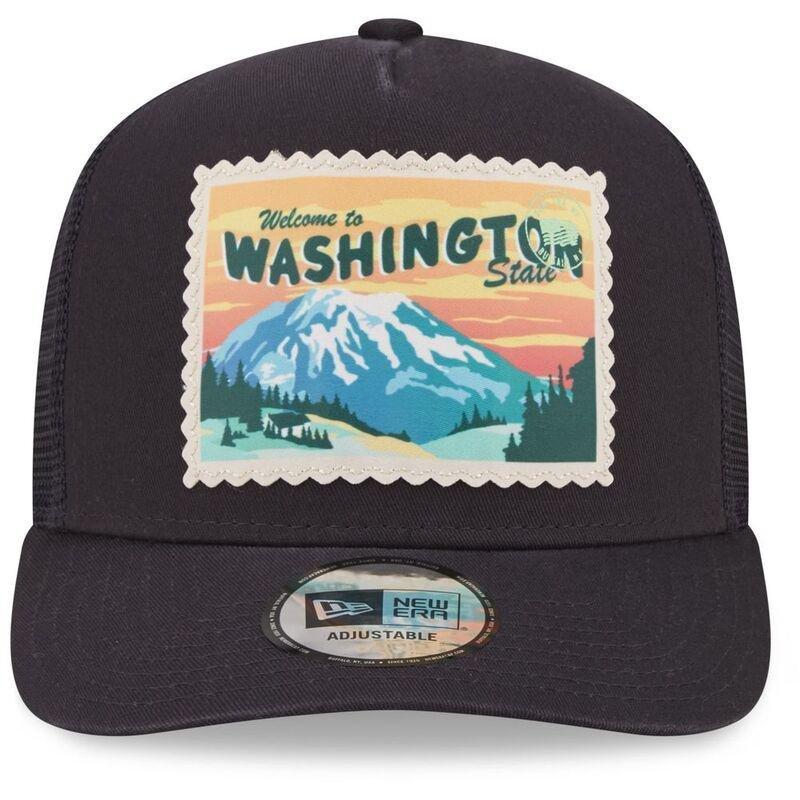 New Era Postcard Front Patch Men's Trucker Cap - Navy, , large image number 1