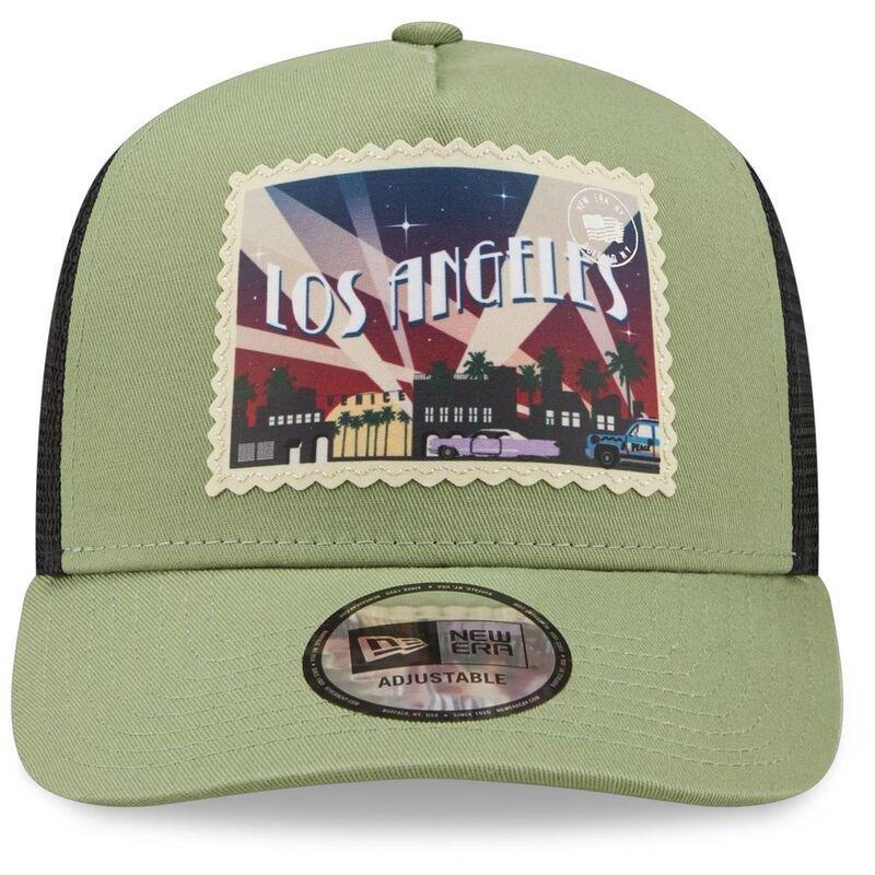 New Era Postcard Front Patch Men's Trucker Cap - Green Med, , large image number 1