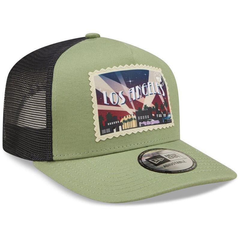 New Era Postcard Front Patch Men's Trucker Cap - Green Med, , large image number 2