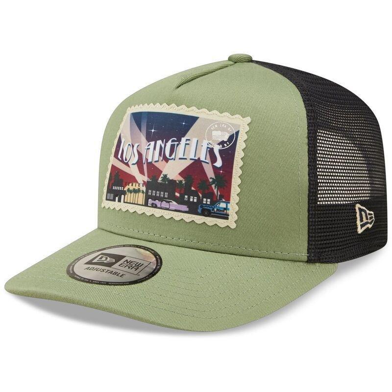 New Era Postcard Front Patch Men's Trucker Cap - Green Med, , large image number 4