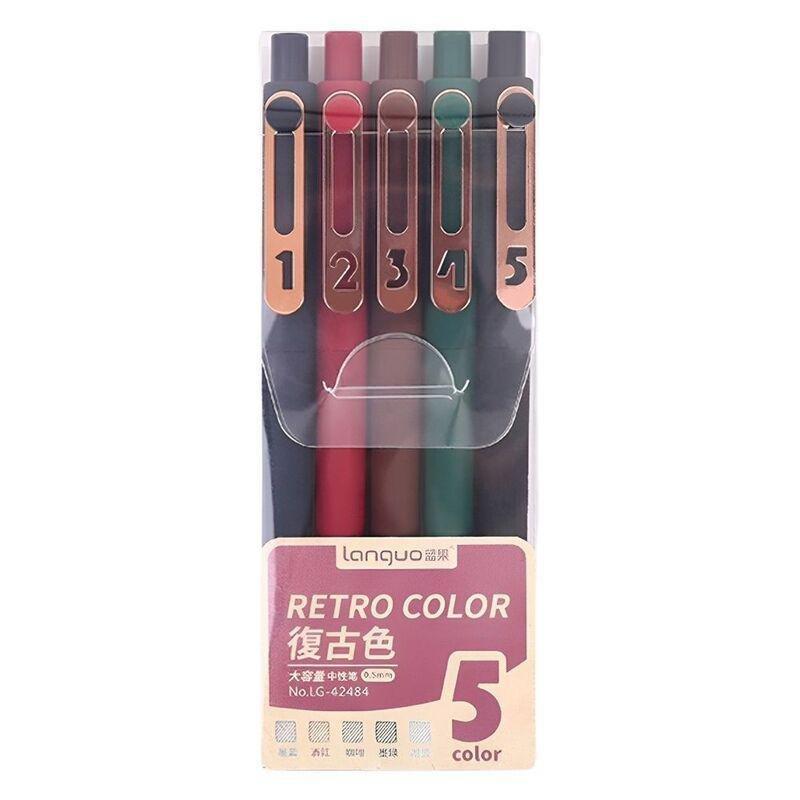 Languo Classic Color Press Gel Pens (Set of 5), , medium