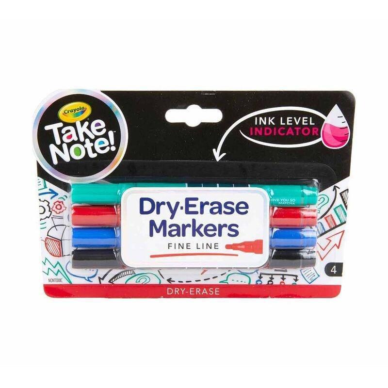 Crayola Take Note Fine Line Dry-Erase Colored Markers (Set of 4), , medium