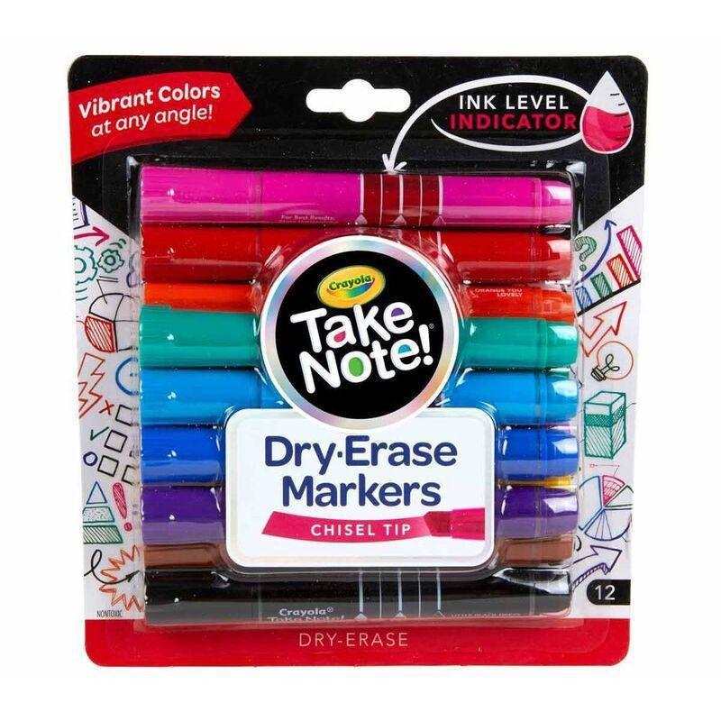 Crayola Take Note Broad Line Dry-Erase Colored Markers (Set of 12), , medium