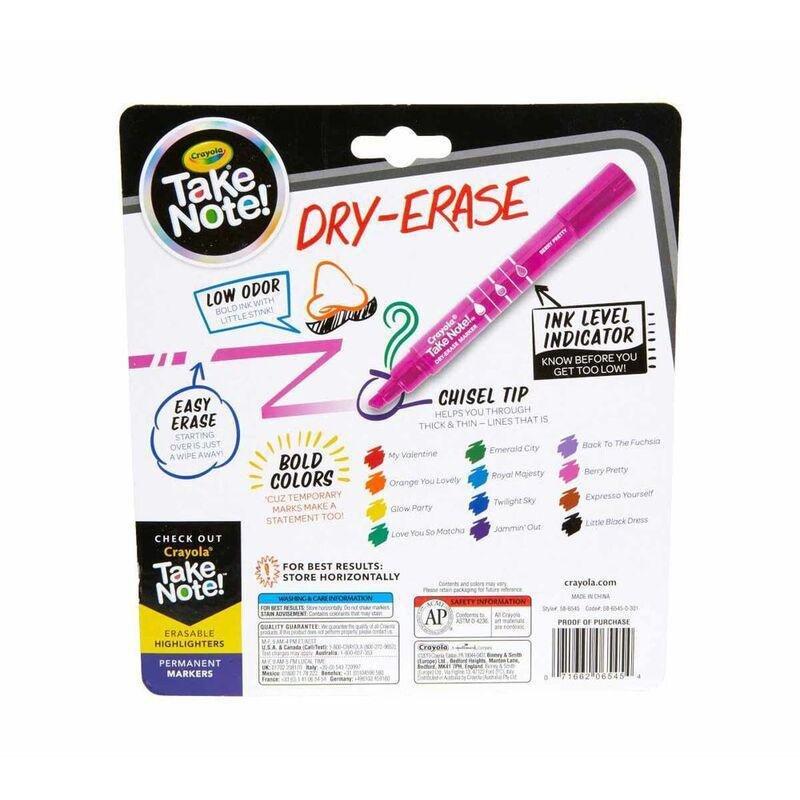 Crayola Take Note Broad Line Dry-Erase Colored Markers (Set of 12), , large image number 1