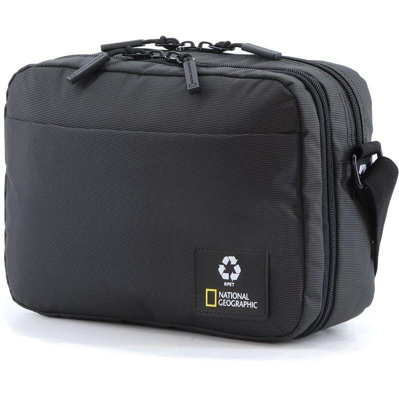 National Geographic Ocean Rpet Polyester 2 Compartment Crossbody Black 5.9 Ltrs, , large image number 0