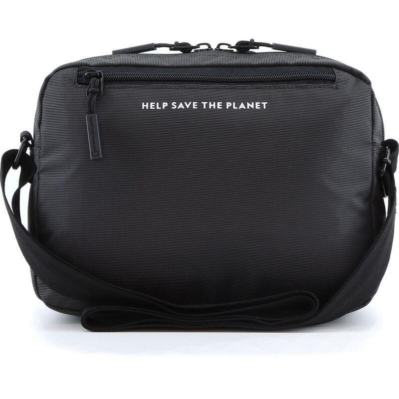 National Geographic Ocean Rpet Polyester 2 Compartment Crossbody Black 5.9 Ltrs, , large image number 1