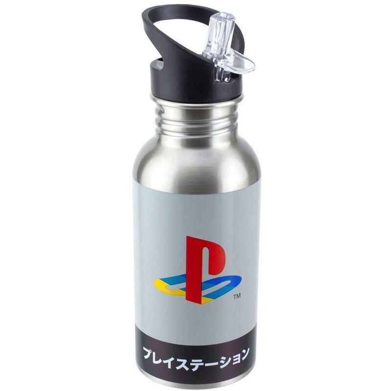 Paladone Playstation Heritage Metal Water Bottle with  Straw, , large image number 0