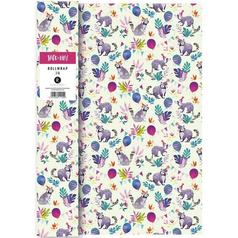Jack & Lily Racoon Roll Gift Wrap, , large image number 0
