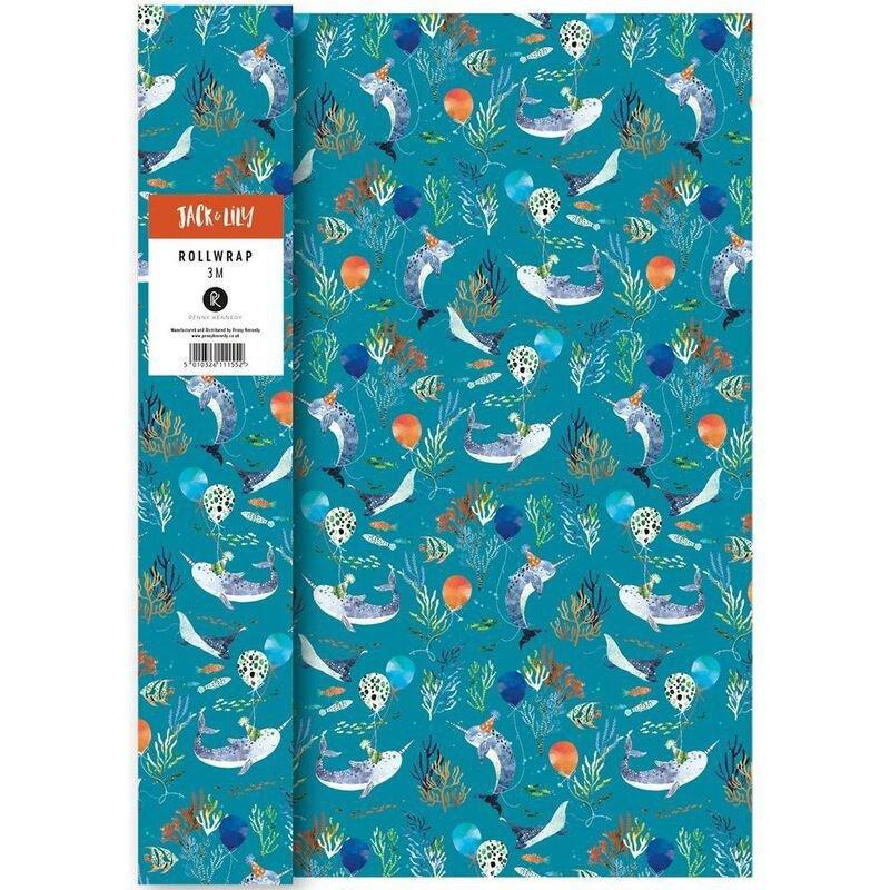 Jack & Lily Narwhal Roll Gift Wrap, , large image number 0