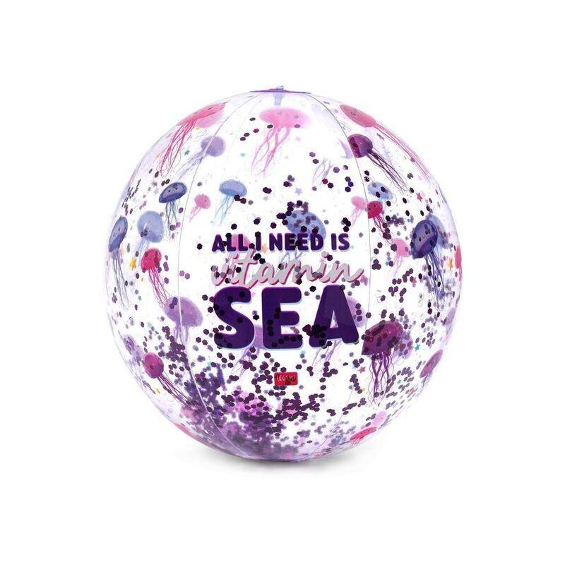 Legami Inflatable Beach Ball - Glitter Beach Ball - Jellyfish, , large image number 0
