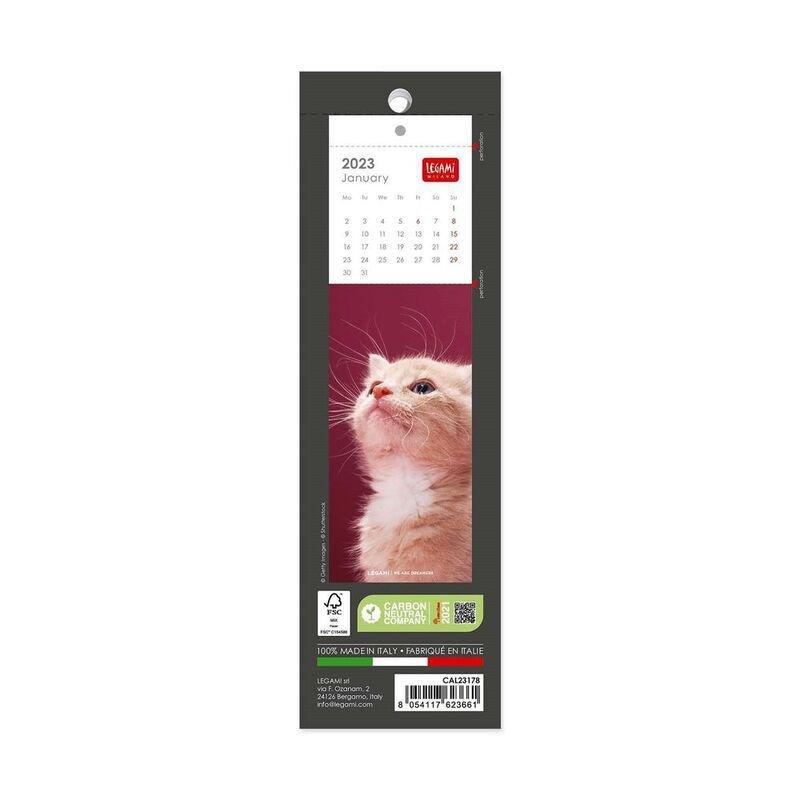 Legami Bookmark Calendar 2023 (5.5 x 18 cm) - Kittens, , large image number 2